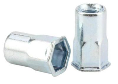 China M6 ASTM B7 B7M  Steel Yellow White Zinc Plating Semi Hex Countersunk Round Small Head Rivet Nut for sale