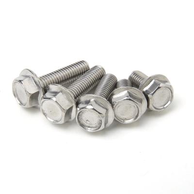 China M4 M8 M12 Stainless Steel Hexagon Head Flange Metal Bolt SUS304 SUS316 A2-70 A4 DIN6921 for sale