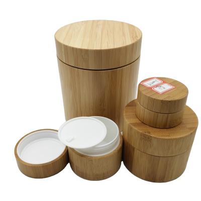 China Personal Care Empty Custom Cosmet Bamboo Jar 30ml 50ml 100ml 120ml 150ml With Screw Lid Small Bamboo Jar With Spoon for sale