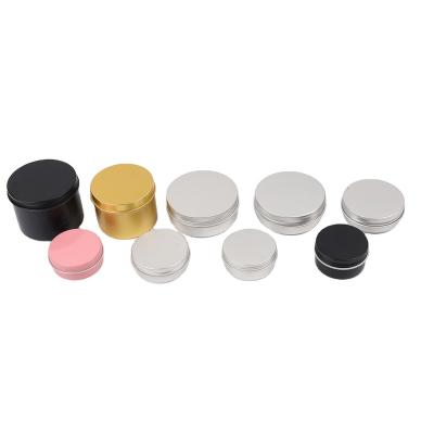 China Custom Color 15ml-500ml Low-Cylinder Cosmetic Thread Eco-Friendly Circular Aluminum Jar for sale