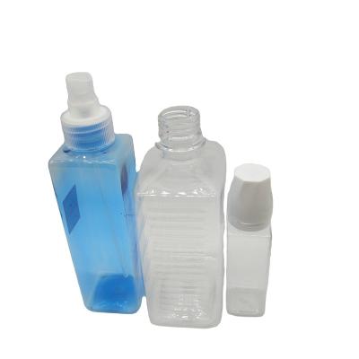 China Customized Transparent Blue Color 30ml 60ml 120ml 150ml Cosmetic Skin Care Packaging Bottle Square Spray Plastic Bottle. for sale