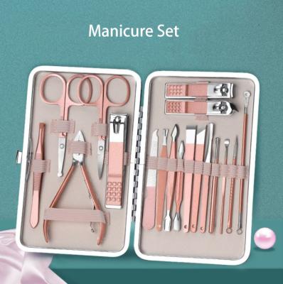 China Aokitec Durable Professional Stainless Steel Nail Care Manicure Pedicure Kit Clippers Set for sale