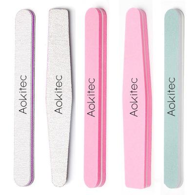 China Aokitec Durable Private Label Washable Reusable Professional Side 100 Dual 180 Grit Buffer Nail File for sale