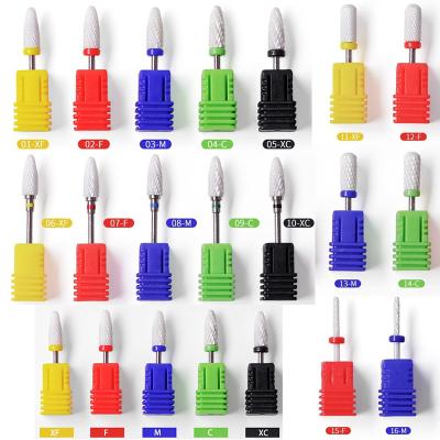 China Aokitec Safe Grinding Main Tool Replaceable White Ceramic Electric 5 In 1 Nail Drill Bit for sale