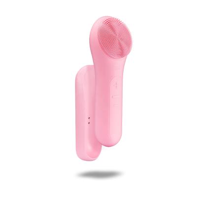 China Hot Compress Silicone Electronic Face DEEP CLEANING Rechargeable Sonic Vibrating Cleansing Brush for sale