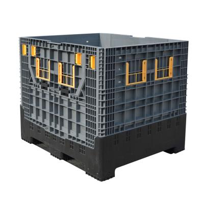 China Solid Box Heavy Duty Folding Plastic Pallet Box for sale