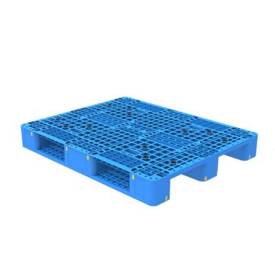 China Up to 1.5 ton strong rackable with galvanized steel rods reinforced heavy duty plastic pallet with 3 runners and open deck for sale