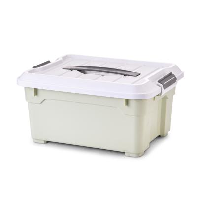 China Sustainable Universal Plastic Storage Container Box With Top Handle And Latches for sale