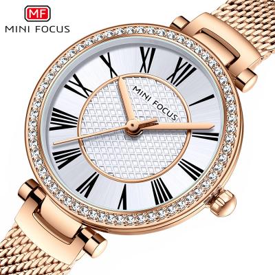 China New MINI FOYER Brand Automatic Date Date Women Luxury Watches Waterproof Gold Ladies Wristwatches Quartz With Diamond-encrusted Roman Numerals Watch for sale