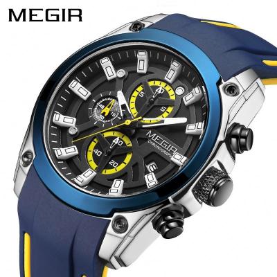 China Hot Selling New Auto Date Relojes Megir 2144 Men Wristwatch Sports Top Luxury Brand Chronograph Quartz Military Watches for sale