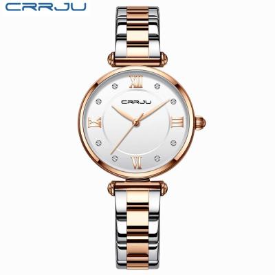 China Original Factory Top Brand Reloj De Mujer Crrju 2178 Gold Fashion Iced Out Automatic Date Stainless Steel Quartz Watches Miyota for sale