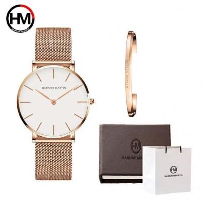 China CH36 Non-specific Hannah Martin Women Quartz Watch 3ATM IPG Waterproof Plating Lady Watch And Bracelet Set Women for sale