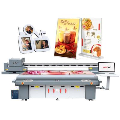 China Flatbed area for advertising sign Locor Ricoh gen6 phone case metal wood printer Acrylic fast UV printer PVC flatbed UV printer for sale