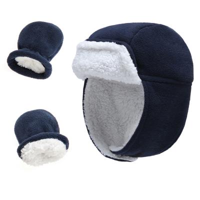 China Cheap Hats Mitten For Promotion Sale Kids Warm Trapper Hat Mitten Sets Winter Faux Fur Warm Kids Shear Russian Style Hat Glove Sets for sale