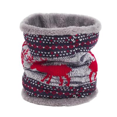 China Girls Women Winter Neck Scarf Infinity Acrylic Warmer Snood Heavy Knitted Sherpa Scarves Striped Plush Arm Warmers for sale