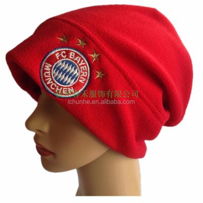 China breathable & Computer Made Waterproof Winter Fleece Adult Red Black Hat Sew Embroidery Logo Fleece Sports Hat for sale