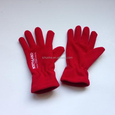 China Wholesale Warm Winter Comfortable Fleece Gloves Red Black Fleece Glove Factory for sale