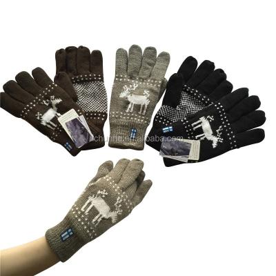 China Comfort China glove factory new winter thinsulate knitting cheap jacquard knitted gloves for sale