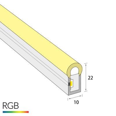 China Hotel 10x22mm DC24V 72leds/m RGB Round LED Flex Neon for sale