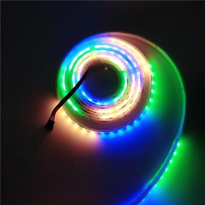 China Residential UCS512C4 RGB dmx512 60leds/m led digital led strip light 7.4w/m magic strip light 24v 10mm for sale