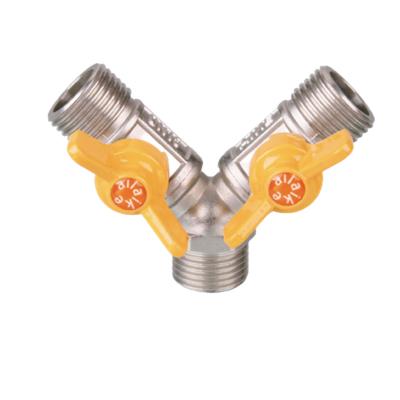 China General 426 GAS VALVE BRASS BALL VALVE MALE THREAD 3 120 DEGREE TEE BUTTERFLY HANDLE AIKE LEFT TEND for sale