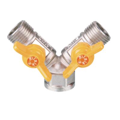 China LEFT BRASS 120 GAS VALVE BALL VALVE LEFT 428 3 DEGREE TEE BUTTERFLY HANDLE ZHEJIANG AIKE SUPPLY for sale