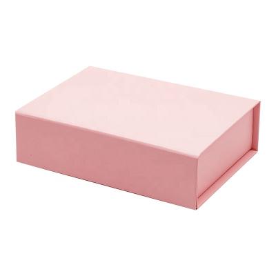 China Recycled Materials Customized Babies Gift Packaging Pink Magnetic Shallow Gift Box Printed Logo for sale