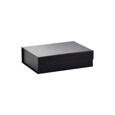 China Hot Sale Custom Packaging Materials Recycled Black Small Folding And Rigid Gift Box For Festival Gift for sale