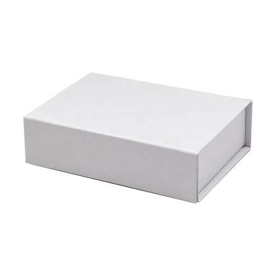 China Recycled materials custom white shallow magnetic closure a6 folding paper box gift design logo with cosmetic box for sale