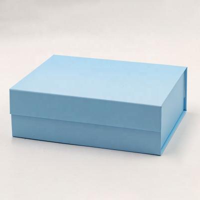 China Deep Blue Recycled Materials Color Folding Box With Luxury Package For Bridal Wedding Gift Bridesmaids Gift Packing Box With Logo for sale