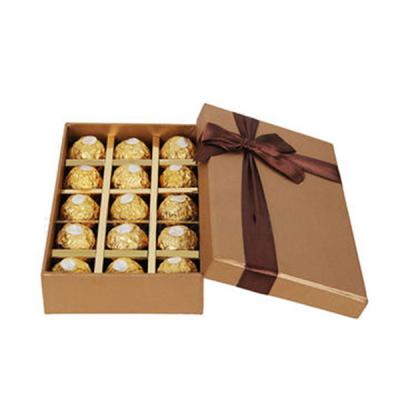 China Recycled Materials Luxury Custom Grids Packaging Food Grade Chocolate Box For Packaging for sale