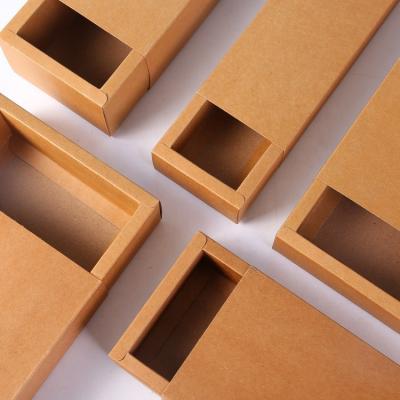 China Recycled materials sell Kraft drawer paper box and packaging box cosmetics rigid jewelry wholesale for gift packaging box for sale