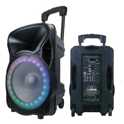 China No Cart 1300 W Portable Professional Outdoor 15 Inch Loudspeaker Box Sudio PA System Sound Box Karaoke Set LED Light MIC & Stand for sale