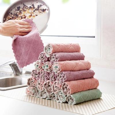 China Non-Stick Rags Napkins Tableware Household Cleaning Dish Towel Oil Dust Microfiber Towel Easy Clean Absorbent Cleaning Cloths Kitchen for sale