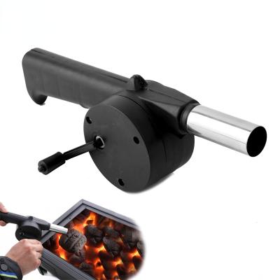 China Portable BBQ Grill Fire Bellows Tools Crank Operated Outdoor Non-Stick BBQ Fan Fan Picnic Camping Accessories for sale