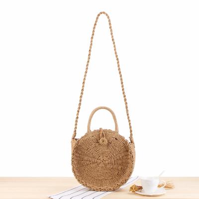 China 100% Eco-Friendly Wholesale High Quality Designer Woven Handbags Women Round Straw Cross - Body Shoulder Beach Bag For Outdoor for sale