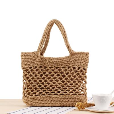 China 2020 New Summer Cotton Rope Crochet Mesh Tote Bag Ladies Eco-friendly Wholesale 100% Custom Straw Beach Handbags for sale