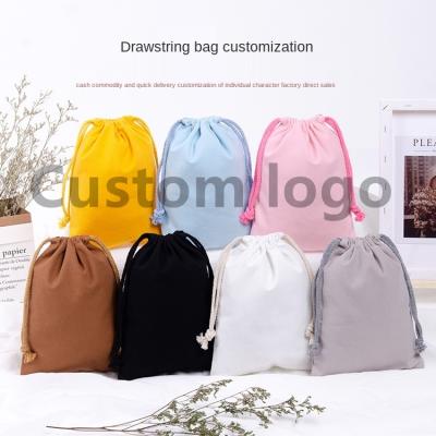 China Cheap Custom Eco-Friendly Cotton Drawstring Bag Custom Logo Blank Colorful Cotton Drawstring Bag Eco-Friendly Storage Bag for sale