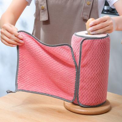 China Stored Daily Nonstick Oil Thickened Absorbent Kitchen Dish Towel Kitchen Cloth Table Cleaning Cloth Scouring Pad for sale