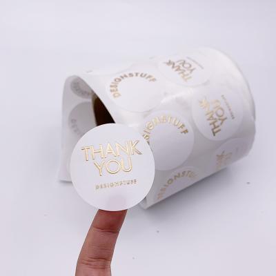 China Waterproof Custom Adhesive Copper Wrapping Foil Custom Embossed Round Sticker for sale