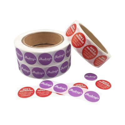 China Custom Circle Waterproof Printed Round Stickers Label Logo Roll for sale