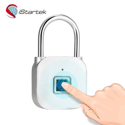 China Travel Zinc Alloy Waterproof Electronic Biometric Fingerprint Security Smart Padlocks Fingerprint Padlock for Door Luggage Security for sale