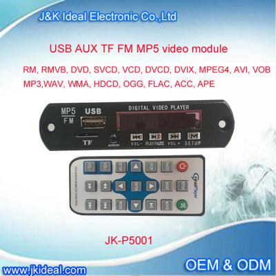 China JK-P5001 mini fm circuit mp5 radio video decoder board with remote control for sale