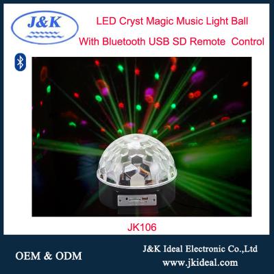 China Mini JK106 lead crystal music tooth speaker usb sd mp3 ball blue magic light for sale