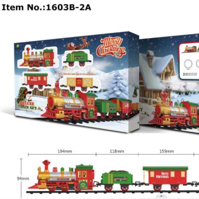 China 1603 Series Vintage Slot Toy Electric Track Train/Christmas/Plastic Track Toy Light Smoke and Sound Train Set Kids Electric Train Gift for sale