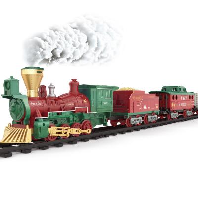 China Slot Toy Electric Track Train 1613 Series Remote Control/Retro/Christmas/Smoke Toy Light Plastic Track and Sound Train Set Electric Children for sale