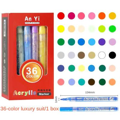 China DIY Drawing Hot Selling DIY Felt Permanent Art Acrylic Paint Color Marker Pen Chalk Tip Liquid Water Based Marker Pen for sale