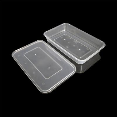 China 1200ml Sustainable Meal Prep Rectangle Food Disposable Sealing Plastic Containers, Microwavable Transparent Bento Box for sale