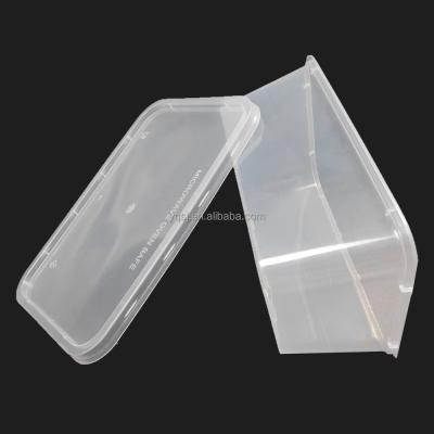 China Rectangular Clear 1500ml Microwavable Heavy Duty Plastic Lunch/Food/Salad Storage/Take Out Airtight Box/Container Supplier for sale