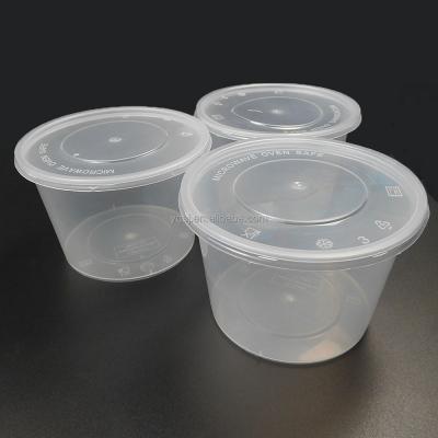 China Wholesale 20oz Microwavable Cheap Clear Round Freezer Safe Disposable Plastic Container for sale